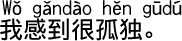 中国語会話 とても孤独です。